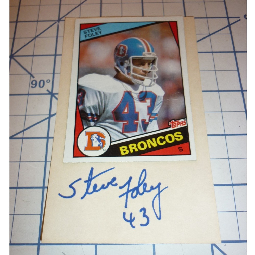 Steve Foley Signed 1982 Topps Football Card 266 Denver Broncos Autograph 3x5
